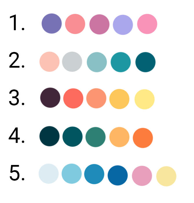 Color palette choices. Author chose last color combination, with gold foiling